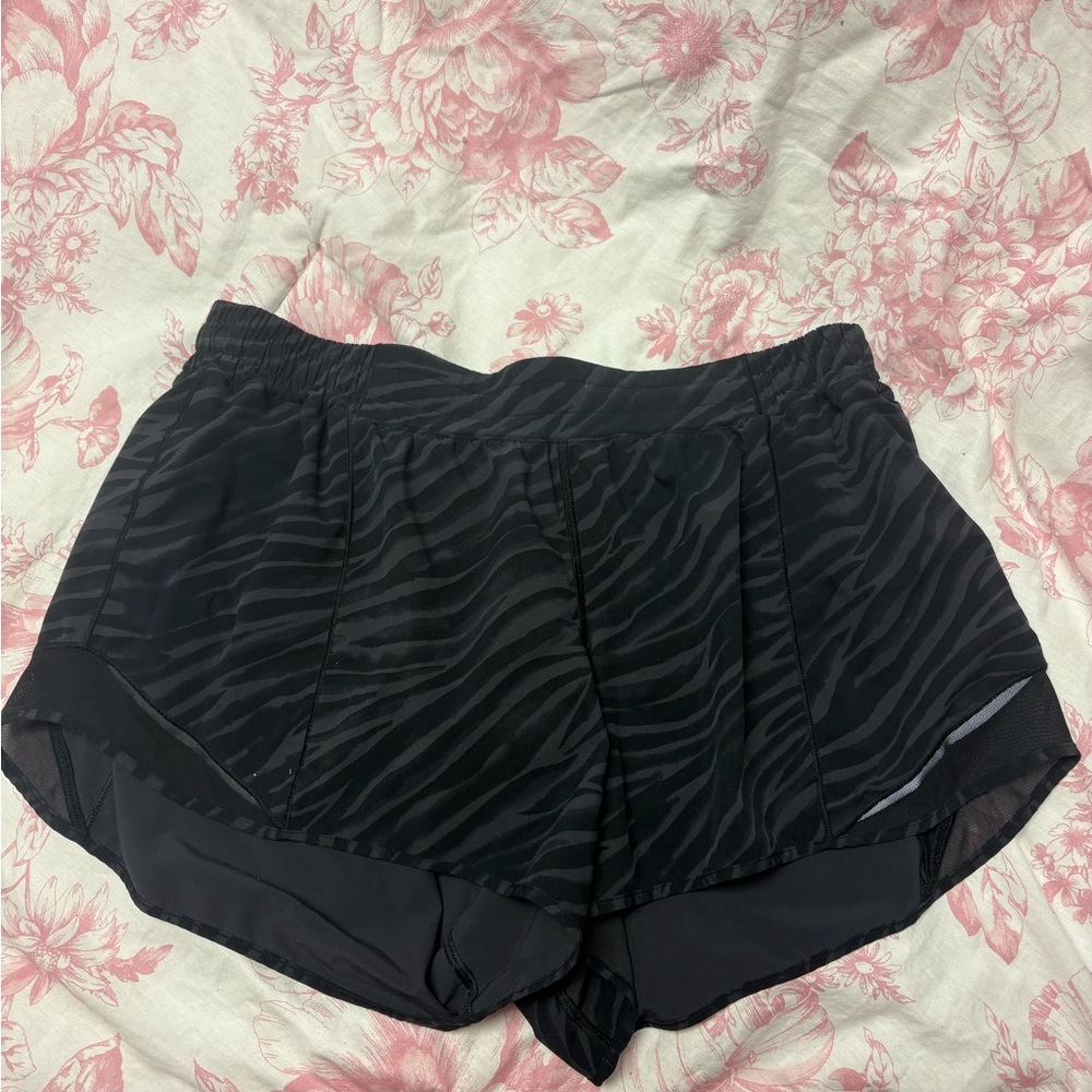 lululemon athletica Black Zebra-Print Athletic Shorts